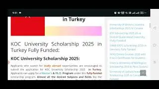 KOC University Scholarship 2025 in Turkey l Turkey Scholarships for Master and PhD 