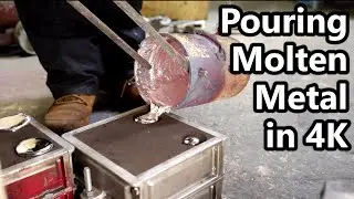 Pouring Molten Aluminium - Casting in 4K - Making Model Engineering Kits at Cringle Engineering