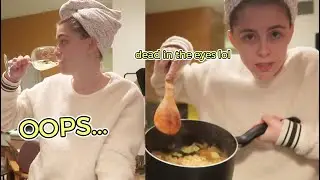 got a little drunk and tried to make dinner *messy lol*