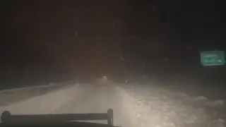 Snow on Highway 17 to Santa Cruz looks Tahoe-like