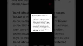 Class 10th subject History topic Hand labour and steam power/By Mir khurshid