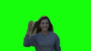 Beautiful Girl Walking On Beach | Green Screen Video