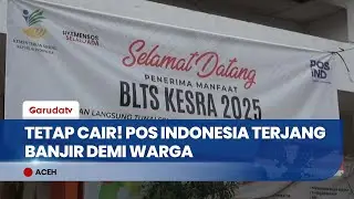 Salurkan BLTS Kesra di Lokasi Banjir, Petugas Kantor Pos Aceh Rela Door To Door ke Rumah Warga