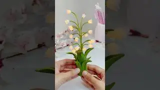 DIY Lilly of the valley night light using cold porcelain clay✨|clay craft ideas| #shortvideos