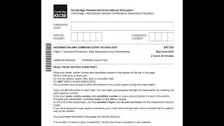 ICT IGCSE Practical Mail merge and Presentations paper walkthrough 0417/22 May/June 2019 under 13min