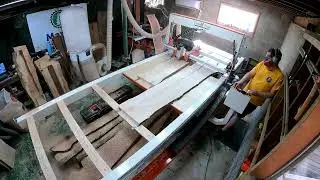 Flattening a Book-Matched Set of Maple Slabs