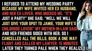 I REFUSED TO ATTEND MY WEDDING PARTY  BECAUSE MY WIFE INVITED HER EX BOYFRIEND, AND HER EX HUSBAN
