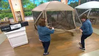 SlumberTrek Flexion Pavilion Gazebo with Mesh Sides on QVC