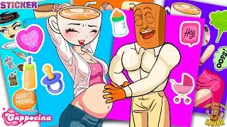 Oddy Sticker Book CAPPOCINA Pregnant Baby Blind Bag Unboxing ASMR Paper DIY #48
