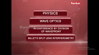 Wave Optics, Physics |Interference by Division of Wave Front | BILLET'S SPLIT LENS INTERFEROMETRY