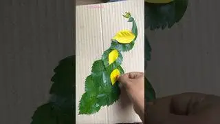 peacock ko leaf Se Kaise banaen //leaf art #shorts #art #drawing