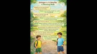 Dialogue writing#importance of yoga#importance of morning walk#english