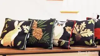 Indoor/Outdoor Woodland Throw Pillows and Rugs Set