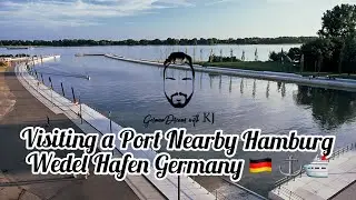 [4K] Visiting a Port Nearby Hamburg | River in Europe | Sunset | Wedel a Small City Near Hamburg