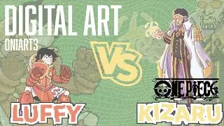 DRAWING LUFFY VS KIZARU #onepiece   #pixelart  #luffyvskizaru