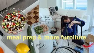 HOME VLOG: more furniture building, meal prep & MEETING THE PUPPY! 🥹