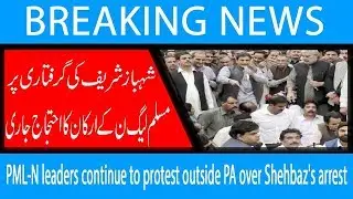 PML-N leaders continue to protest outside PA over Shehbaz's arrest | 19 Oct 2018 | 92NewsHD