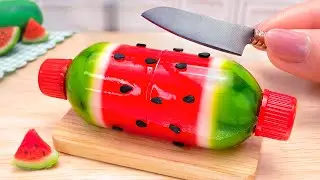 Satysfakcjonujące wideo Zr&oacute;b galaretkę z arbuza w mini kuchni 🍉 Mini Yummy Sweet Miniature Jelly