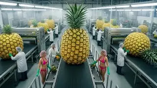 Inside the Premium Pineapple Factory – (Full Process) How Luxury Golden Fruits Are Made