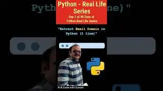 🔑 Extract Email Domain in Python (1 Line!) #shorts #trending #relatable #youtubeshorts