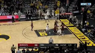 Isaiah Moss Three Extends Iowa Lead vs. Minnesota