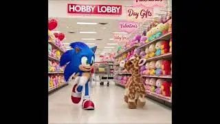 Melvin the Webkinz giraffe and Sonic the Hedgehog