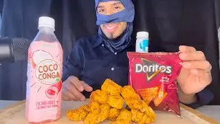 #ASMR Eating Chicken Nuggets and Doritos and Drinking COCO CONGA