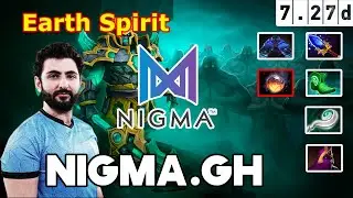 Nigma.Gh [ Earth spirit ] | 7.27d Update Patch | Dota 2 Butterfly MMR Gameplay #14