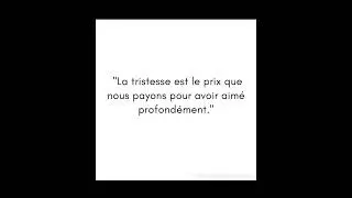 La tristesse est le prix que nous payons ❤️