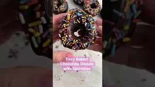 Easy Baked Chocolate Donuts with Sprinkles Recipe
