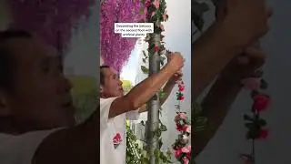 Hanging artificial flowers, decoration of ceiling