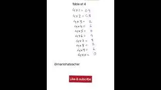 Table 4 easy trick #trending #viral #maths #tables