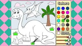 Cute Dinos Coloring for kids and toddlers | Alphabet song