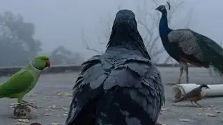 छत पर पक्षियों की अनोखी सभा | Beautiful Morning with Birds 🦜🦚