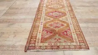 52704 Vintage Turkish Oushak Rug Runner, 02'09 x 11'09