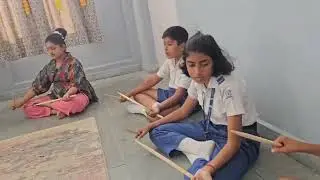 Students learning drum movements