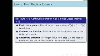 4.1 Extreme Values of Functions