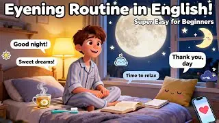 🌙 Evening Routine Talk | Real English Before Bed for Beginners  (A1–A2)