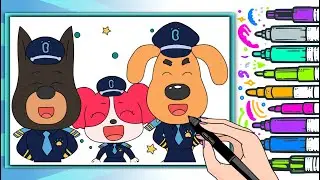SHERIFF LABRADOR Coloring Pages  How to Color SHERIFF LABRADOR, OFFICER DOBERMANN, SHERIFF PAPILLON