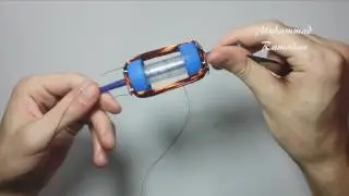Homemade DC motor (2 coils & commutator) model 01