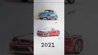 2020 v s 2021 artwork | creative artwork #shorts