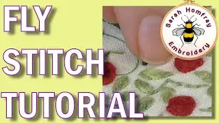 Fly stitch | Hand embroidery for beginners video tutorial