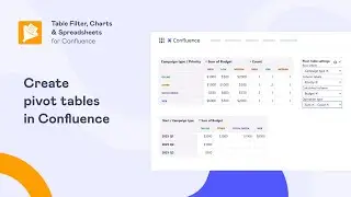 Create pivot tables in Confluence. Group, filter, summarize & calculate your data.