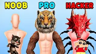😱Shinchan Play with Talking Tom 😲||Animals carzy Lab||😢Noob Vs pro Vs hacker Vs god💪#shinchan