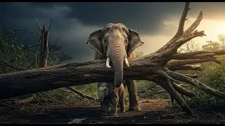 The Unbreakable Bond: Mother Elephant's Heroic Rescue After Storm Tree Falls on Baby Elephant