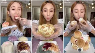 [ASMR] Mochi Snow Maiden, Crepe Cake, Cream Puff Tower & Cat Paw Mousse 🍰 | Kwai Dessert Mukbang