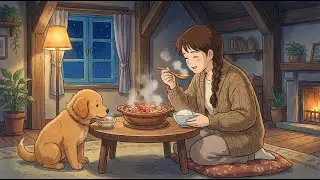 Cozy Winter Night with My Puppy 🐶 Cooking Seafood Clay Pot | Ghibli-Style ASMR