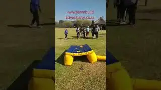 Hys in! Corn toss inflatable team building activities www.teambuildadventures.co.za  #teambuilding