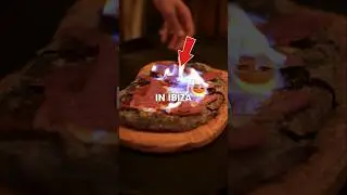 flaming pizza at the Amorous Project I'm Ibiza #ibiza #ibizasummer