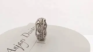 14kt white gold celtic trinity knot engagement ring, wedding band